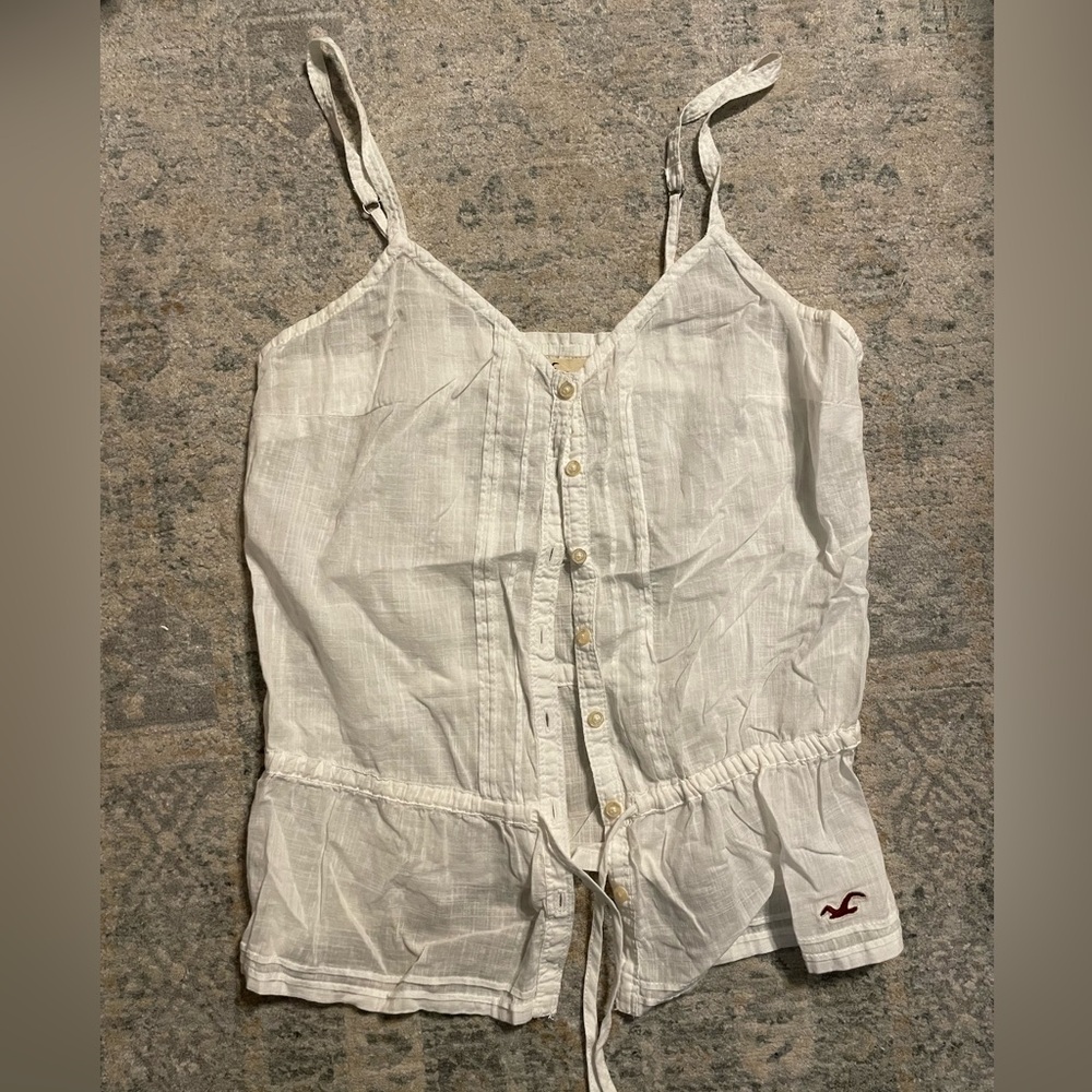Vintage Hollister Gauze Tank Top with buttons and Adjustable Straps